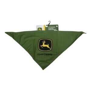 Pets First John Deere Tractor Logo Tie Around Pet Bandana, Double Layer Stretchy